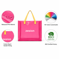 Sac fourre-tout personnalisé avec logo, PVC imperméable, vente en gros, écologique, réutilisable, sac de shopping, cadeau d'entreprise, OEM