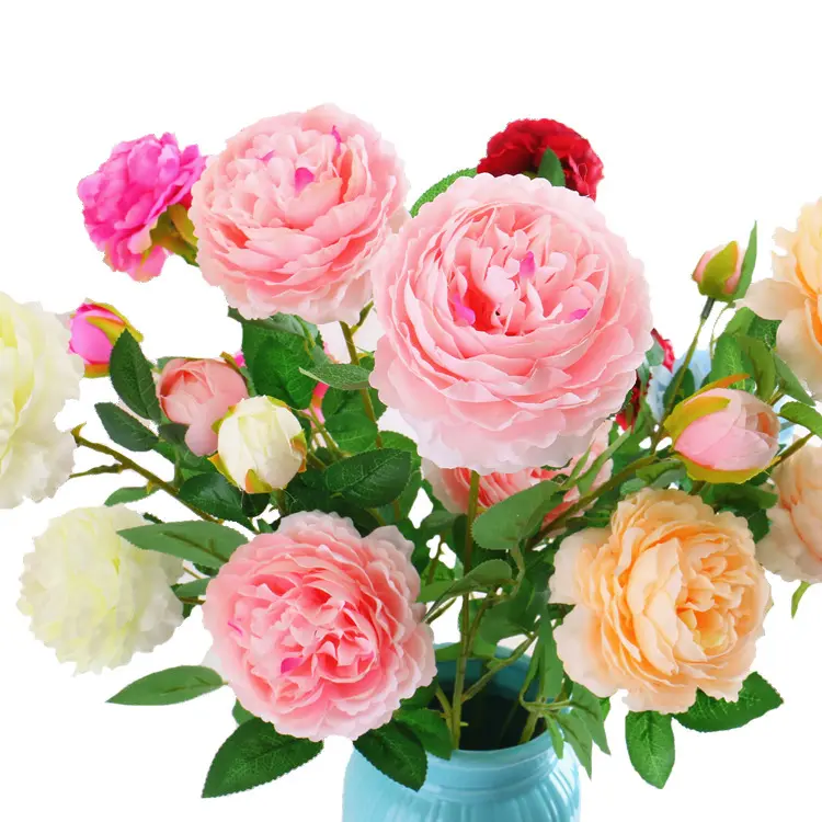 Arrangement de fleurs en soie, 10 pièces, décorations de Bouquets de mariage, fleurs artificielles rondes, pour centre de Table, Europe