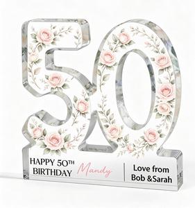 Placa de Acrílico Personalizada con Número de Cumpleaños, Decoración de Escritorio, Regalo para Aniversario de Bodas, Decoración para el Hogar - Product Image 1