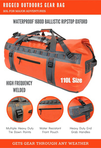 ขนาดใหญ่พิเศษกระเป๋าDuffelกันน้ํา 1680D Heavy Duty Duffleกระเป๋ากันน้ําเกียร์กระเป๋าสําหรับรถยนต์CampingพายเรือDuffelสําหรับพายเรือ - Product Image 2