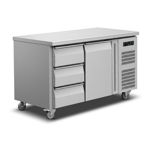 <span class=keywords><strong>Réfrigérateur</strong></span> sous comptoir de type tiroir en acier inoxydable, avec plan de travail, refroidissement par air, montage latéral, pour cuisine commerciale - Product Image 1
