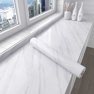 Pellicola in pvc di marmo bianco nero lucido <span class=keywords><strong>per</strong></span> la membrana in lamina di PVC <span class=keywords><strong>per</strong></span> armadietto in MDF con rivestimento adesivo <span class=keywords><strong>per</strong></span> mobili - Product Image 4