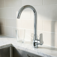 Robinet de cuisine principal en alliage de zinc au design moderne, anti-éclaboussures, avec noyau en céramique, idéal pour les cuisines d'hôtels et d'appartements