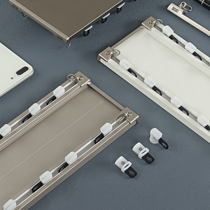 Trong nhà đôi khe rèm theo dõi hợp kim nhôm dễ dàng cài đặt treo tường đa năng thân thiện với môi trường rèm im lặng - Product Image 2