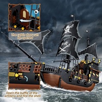 GUDI Creative Legend Pirates 621 pièces Blocs de construction en plastique ABS Perle Noire Jouets de construction éducatifs Kits de modèles de bateaux 1:48