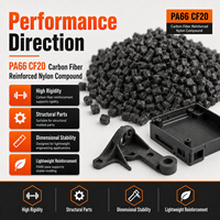 Granulés de nylon technique Taiyi à haute rigidité, 20 % de fibre de carbone renforcée, PA66, noir, module de flexion élevé, faible absorption d'eau