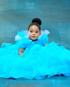 Bleu princesse robes de demoiselle d'honneur <span class=keywords><strong>robe</strong></span> de bal Tulle volants personnalisé <span class=keywords><strong>petite</strong></span> <span class=keywords><strong>robe</strong></span> de baptême d'anniversaire de reconstitution historique de Noël - Product Image 5