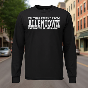 T-shirt a maniche lunghe Allentown Hometown Pennsylvania City Roots in cotone nero per adulti unisex - Product Image 3