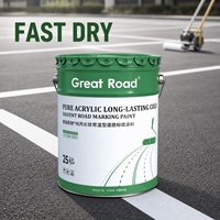 Peinture de marquage routier à séchage rapide, purement acrylique, à température ambiante, forte adhérence pour asphalte et béton, paquet de 25 kg