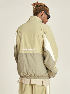 Maßgefertigte Leichte <span class=keywords><strong>Patchwork</strong></span> 100% Recycelte Polyester Reißverschluss Übergroße Sport-Renn-Windjacke für Herren - Product Image 5