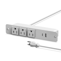 Eingebaute Desktop-Steckdosenleiste mit 3 AC-Steckdosen USB-A USB-C Anschlüsse Flächenbündige Schreibtisch-Steckdose für Büromöbel