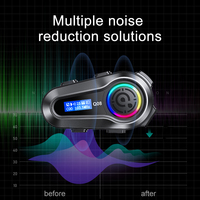 Auriculares para Casco de Motocicleta Q08, Kit de Sistema de Audio para Casco con Resistencia al Agua IPX6 y Cancelación de Ruido Dual