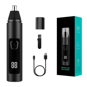 Rasoio Elettrico Portatile USB Ricaricabile per Uomo, Trimmer Digitale Senza Fili per <span class=keywords><strong>Naso</strong></span> e Orecchie, Nero - Product Image 1
