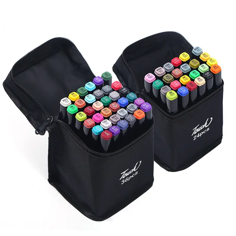 Marcador doble 24/30/36/60/80/ Color Art Marker Twin Tip Marker Brush Pen Set para dibujar Diseño de manga