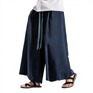 Fashion Men's Regular Straight <b>Wide</b> <b>Leg</b> High-Waist 100% Cotton Garment Dyed Lightweight Casual Hip-hop Pocket Cargo <b>Pants</b> - Product Image 3