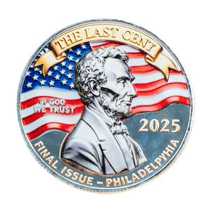 Moneta Commemorativa Personalizzata in Metallo con Incisione 'RIP', Emblema Aquila, Stelle e Strisce, Souvenir Artigianale - Product Image 2