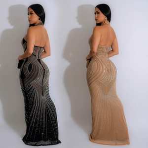 Nouvelle Tendance 2026 : Robe Longue de Soirée de Luxe pour Femme, Sexy, en Maille et Strass, à Manches Longues, Idéale pour Anniversaire, Bal de Promo ou Mariage - Product Image 3