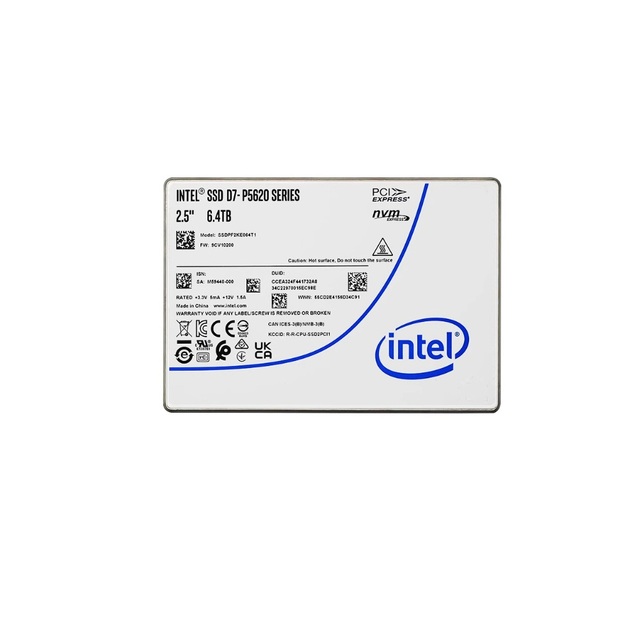 New Server SSD D7-P5620 6.4TB 3D NAND PCIe 4.0 X4 NVMe U.2 Internal Data Center SSD 701-800MB/s Read/Write Speed for Intel