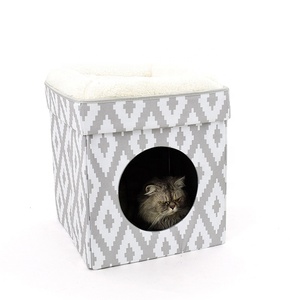 Big space cat house soft and comfortable cat nest double fold socket