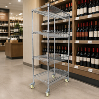 Chariot de picking incliné pour étagères à vin commerciales, chariot de distribution, organisateurs d'étagères métalliques pour entrepôts et usines certifiés NSF