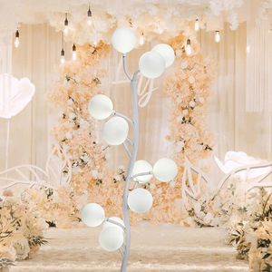 Nouveaux accessoires de <span class=keywords><strong>mariage</strong></span>, lanternes en coton, marqueurs d'allée, décorations de scène et de fenêtres, sphères décoratives, arbres de pommier lumineux plaqués or - Product Image 2