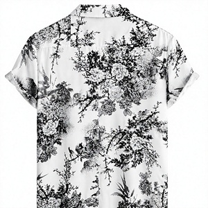 เสื้อเชิ้ตผู้ชายพิมพ์ลายตามสั่ง แขนสั้น ปกคอพับ สไตล์ลำลอง ผลิตจากผ้าฝ้าย/โพลีเอสเตอร์ผสมที่เป็นมิตรกับสิ่งแวดล้อม ระบายอากาศได้ดี เหมาะสำหรับฤดูใบไม้ผลิ - Product Image 2