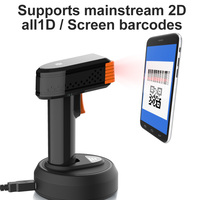Escáner de código de barras Xincode 2D, lector de código de barras USB portátil, QR escáneres de código, pistola de escaneo inalámbrica 2,4G para lector de código QR de inventario