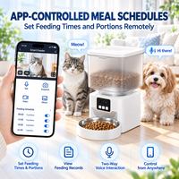 Distributeur automatique de nourriture pour animaux de compagnie QKEE avec double caméra, surveillance à distance via application WiFi, conversation vocale, interaction laser, alimentation programmée