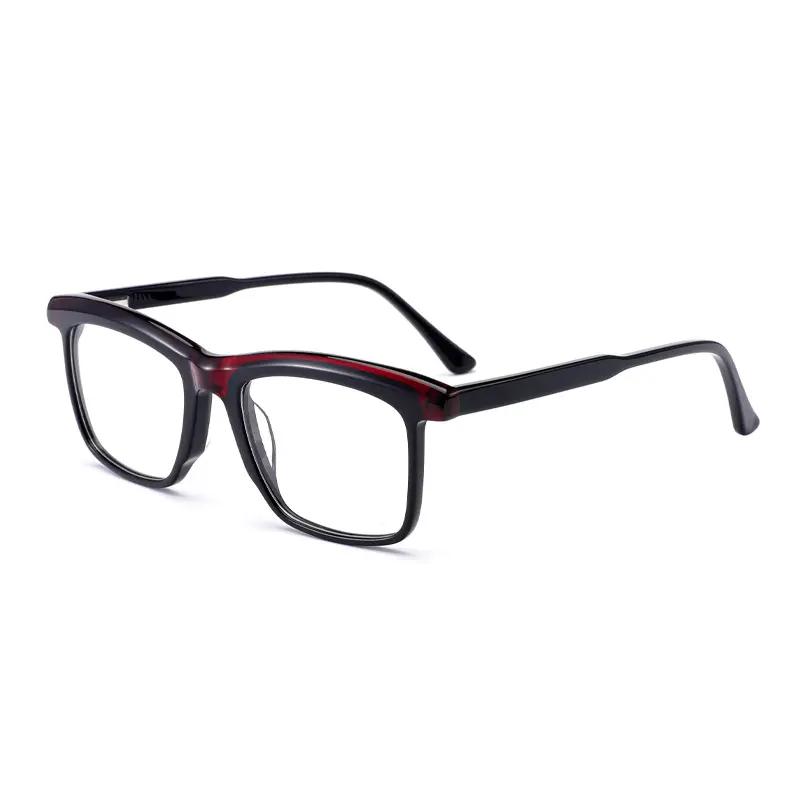 2024 Logo personnalisé de haute qualité grande monture carrée acétate montures de lunettes optiques léopard hommes femmes lunettes de mode