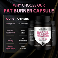 Capsules de brûleur de graisse de régime mince Supplément de perte de poids Nature Fit Capsules de perte de poids Brûleur de graisse de nuit pour le métabolisme des femmes