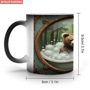 Vintage Matte Frosted Black <b>Ceramic</b> <b>Mug</b> 11oz Heat Sensitive Daily Drinking Cup - Product Image 1