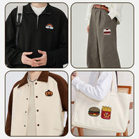 Patchs personnalisés pour vêtements, mode, dessins animés cousus à la main, patchs thermocollants, fruits, aliments, brodés, vente en gros
