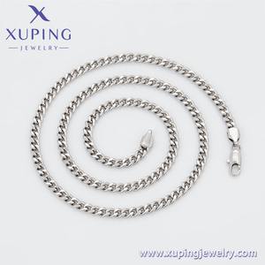Xuping gioielli all'ingrosso rame argento colore platino placcato Hiphop Rapper semplice personalità uomini cubano collana a catena - Product Image 4