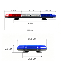 Barre lumineuse de signalisation LED 168W, montage magnétique sur toit, boîtier en polycarbonate et alliage d'aluminium, IP65, 12-24V, plusieurs couleurs