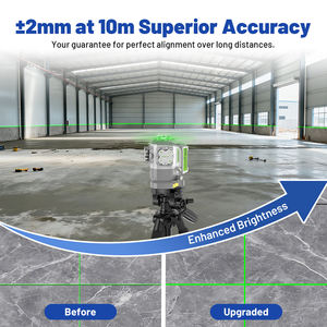 Niveau laser croisé 3D <span class=keywords><strong>Huepar</strong></span> Pro GS03CG 12 lignes vertes 360° point de plomb extérieur - Product Image 5