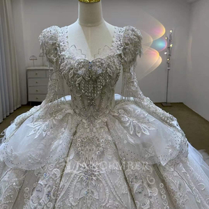 Jancember JJ80 Beautiful Square Collar Puffy Bridal Gowns Wedding Dress For Ladies - Product Image 3