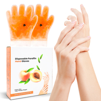 Nouveauté 2025 Gants en paraffine parfum pêche pour le soin des mains, hydratants, adoucissants et revitalisants, traitement exfoliant pour les mains