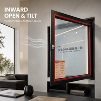 Fenêtre à ouverture vers l'intérieur en aluminium à pont thermique série 90, design moderne, double vitrage Low-E, verre trempé, certifiée Energy Star