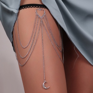 Exquisitos Colgantes de Mariposa, Araña, Rosa y Luna, Cadena de Pierna Multicapa para Mujer, Cadena Corporal Elástica de Encaje, Joyería Sexy - Product Image 5