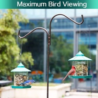 Mangeoire à oiseaux hexagonale en plastique vert résistante aux intempéries, Panorama, capacité de 1,45 gallon, pour patio extérieur et jardin