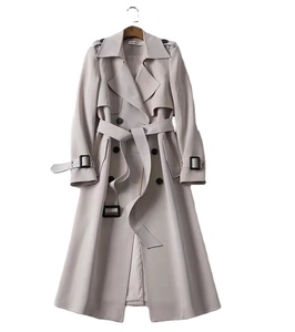 2025 primavera otoño coreano cortavientos <span class=keywords><strong>abrigo</strong></span> largo chaqueta para mujer - Product Image 2