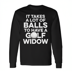 Camiseta de manga larga Golf Widow para esposa golfista con diseño de pelotas - Product Image 2