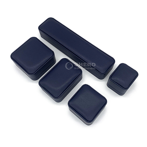 Luxury Blue Pu Leather Jewelry Box Portable Display Box for High End Jewelry Shop Use - Product Image 5