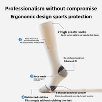 Chaussettes de compression sportives mi-mollet pour femme, avec semelle antidérapante en coton polyester, idéales pour la course, la corde à sauter, le yoga et le badminton