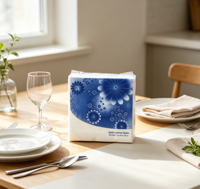 Serviettes en papier jetables de qualité alimentaire, 1 pli, en pure pâte de bois vierge, emballage en sachet, 30*30cm et 33*33cm pour table de déjeuner