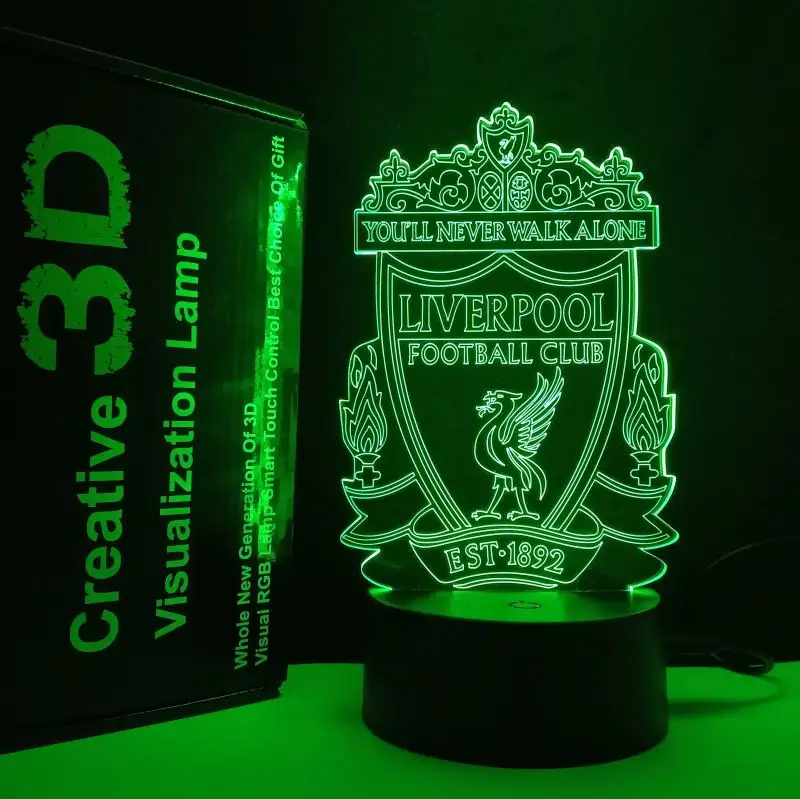 3D Illusion Football club logo Lamp with 7 Colors Timer Remote control LAMPARA FUTBOL 3D LED