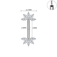 Vente en gros de bijoux de piercing corporel en titane ASTM F136 : anneaux de nombril ronds en zircon, piercings barbell industriels, boucles d'oreilles tendance