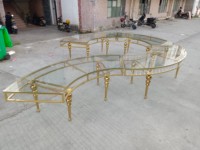 Tables rondes de luxe en acier inoxydable doré pour salle à manger, événements, mariages, fêtes, hôtels