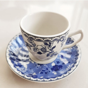 Floral Pattern Espresso <b>Cup</b> Coaster <b>Set</b> Ceramic Dishes & Plates with Coffee <b>Cup</b> - Product Image 2