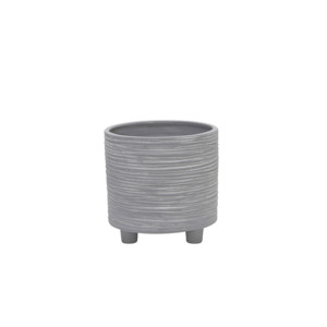 Vasi Moderni con Piedini in Ceramica Grigia per Interni ed Esterni, Vasi Decorativi per Casa, Soggiorno e Giardino - Product Image 3